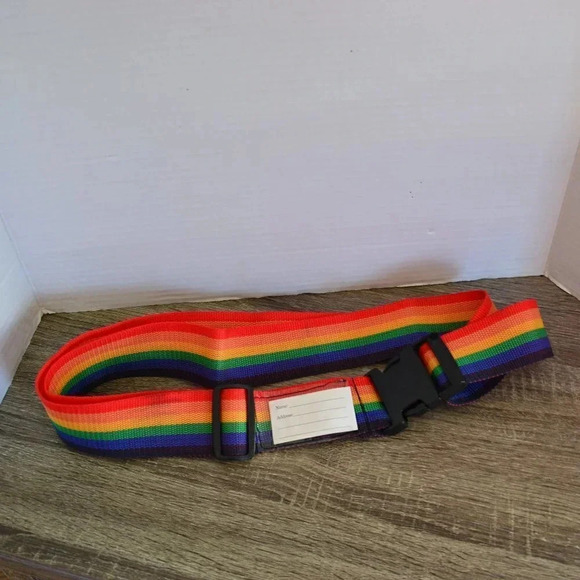Vtg  Rainbow Luggage Strap - Picture 1 of 5